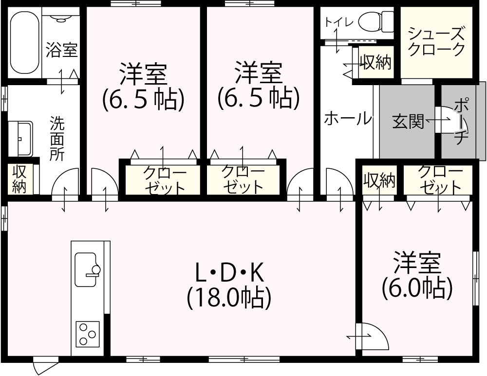 平屋3LDK　EW-14　1,414万
